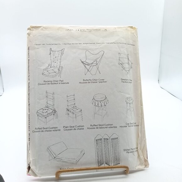 McCalls 6474 Vintage Home Decorating Sewing Pattern Chair and Futon Covers - Picture 2 of 2